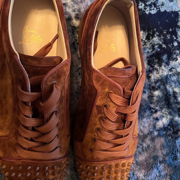 Size 13 - Christian Louboutin Louis Junior Spikes Orlato Rust